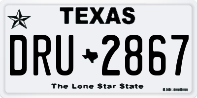 TX license plate DRU2867