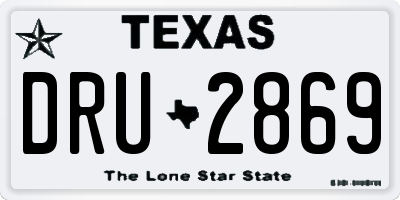 TX license plate DRU2869