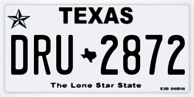 TX license plate DRU2872