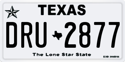 TX license plate DRU2877