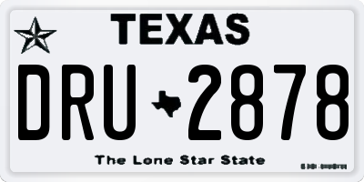 TX license plate DRU2878