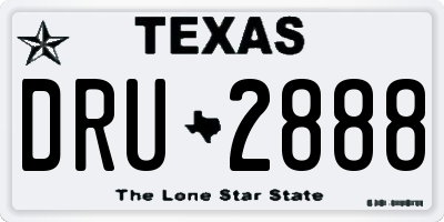 TX license plate DRU2888