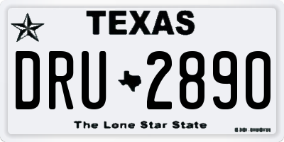 TX license plate DRU2890