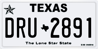 TX license plate DRU2891