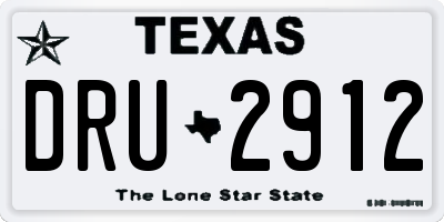 TX license plate DRU2912