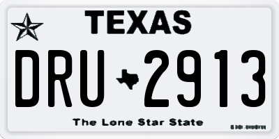 TX license plate DRU2913