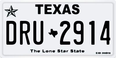 TX license plate DRU2914