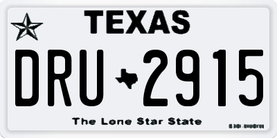 TX license plate DRU2915