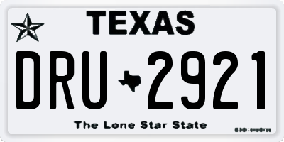 TX license plate DRU2921
