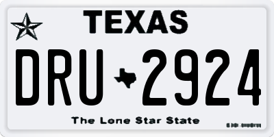 TX license plate DRU2924