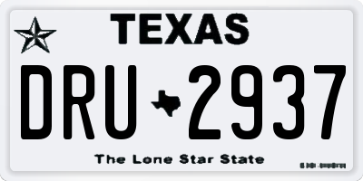 TX license plate DRU2937