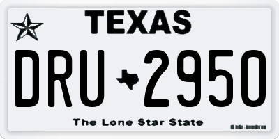 TX license plate DRU2950