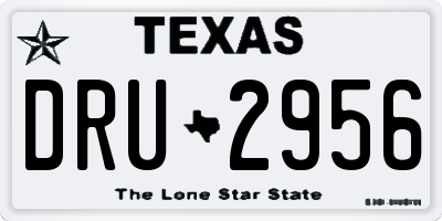 TX license plate DRU2956