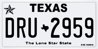 TX license plate DRU2959