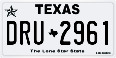 TX license plate DRU2961