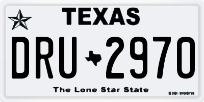 TX license plate DRU2970