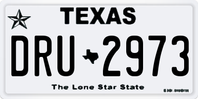 TX license plate DRU2973
