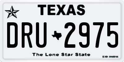 TX license plate DRU2975