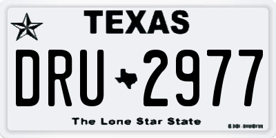 TX license plate DRU2977