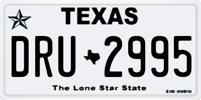 TX license plate DRU2995
