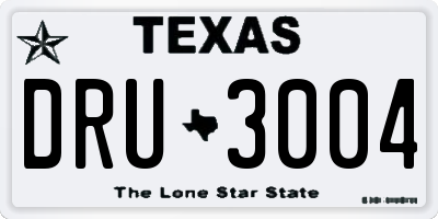 TX license plate DRU3004