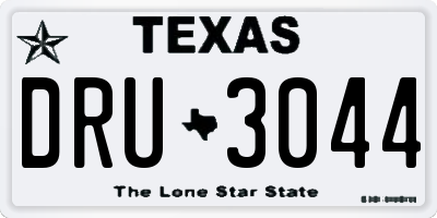 TX license plate DRU3044