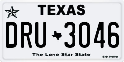 TX license plate DRU3046
