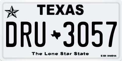 TX license plate DRU3057