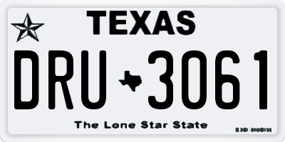 TX license plate DRU3061