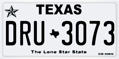TX license plate DRU3073