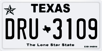 TX license plate DRU3109