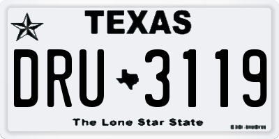 TX license plate DRU3119