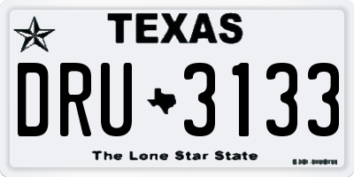 TX license plate DRU3133