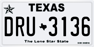 TX license plate DRU3136