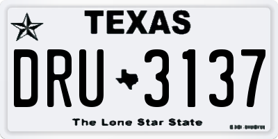 TX license plate DRU3137