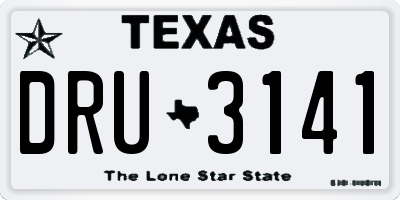 TX license plate DRU3141