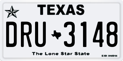 TX license plate DRU3148