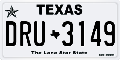 TX license plate DRU3149