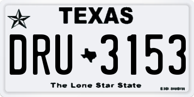 TX license plate DRU3153