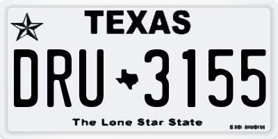 TX license plate DRU3155