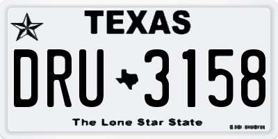 TX license plate DRU3158