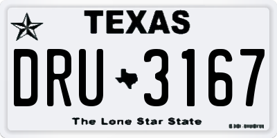 TX license plate DRU3167