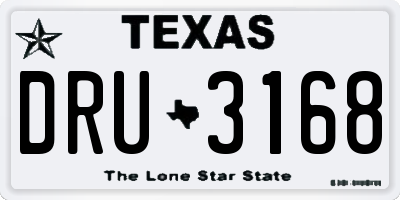 TX license plate DRU3168