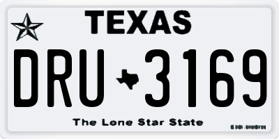 TX license plate DRU3169