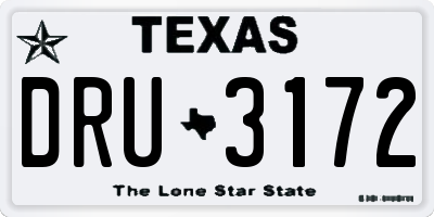 TX license plate DRU3172