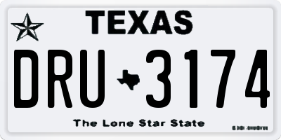 TX license plate DRU3174