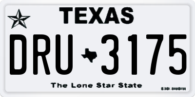 TX license plate DRU3175