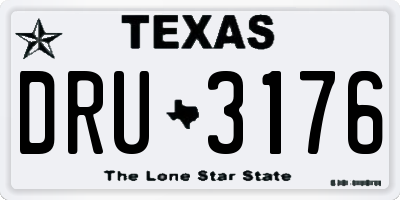 TX license plate DRU3176