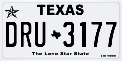 TX license plate DRU3177