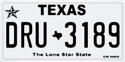 TX license plate DRU3189